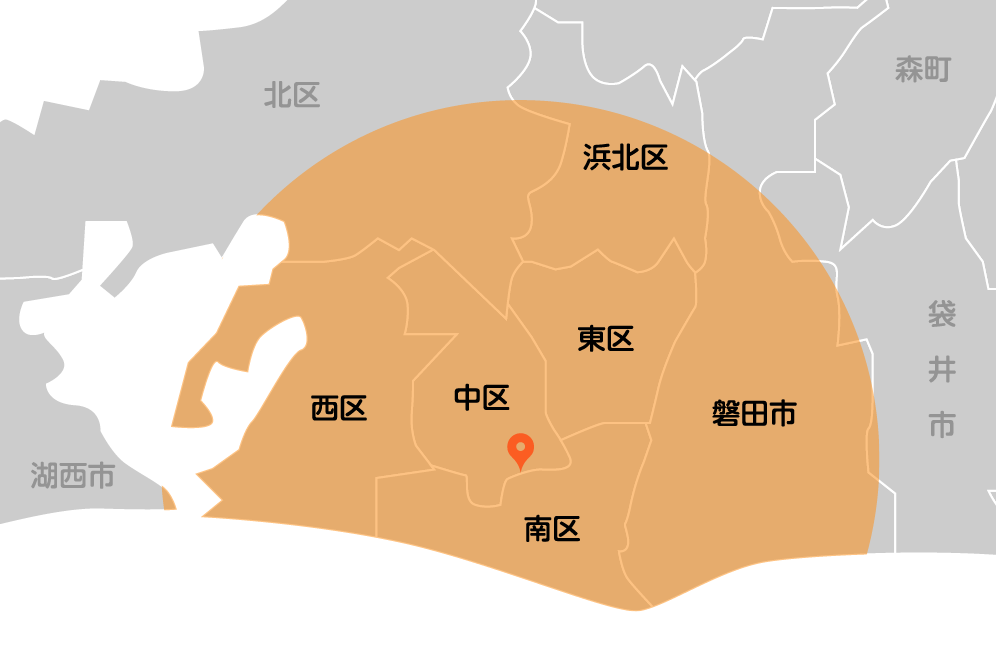 当院から半径16kmが訪問診療可能エリアとなります。